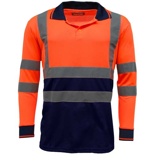 HV005 Hi Vis Long Sleeve Polo Shirt