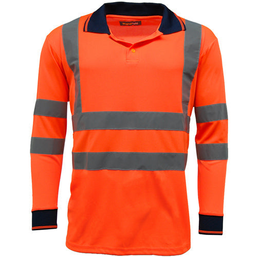 HV005 Hi Vis Long Sleeve Polo Shirt