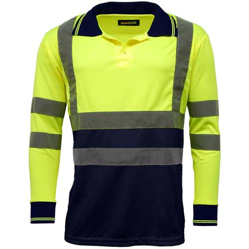 HV005 Hi Vis Long Sleeve Polo Shirt