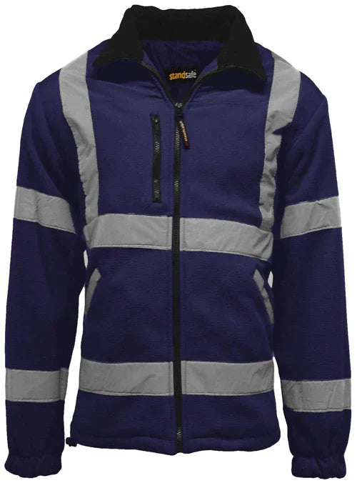 HV022 Hi Vis Fleece Jacket - Navy-0